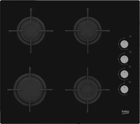 BEKO HILG64120S BEKO HILG64120S - Noir - Encastrable - 60 cm - Plaque de cuisson à gaz - Vitrocéramique - 4 zones