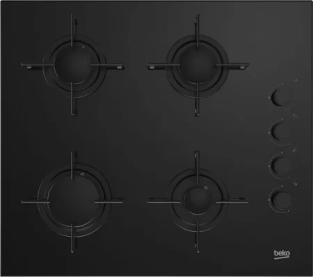 BEKO HILG64120S B BEKO HILG64120S - Noir - Encastrable - 60 cm - Plaque de cuisson à gaz - Vitrocéramique - 4 zones