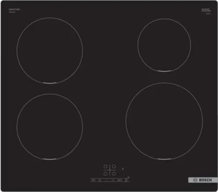 Plaque de cuisson Bosch Série 4 PUE611BB5E Noire encastrable 60 cm Zone à induction 4 zones