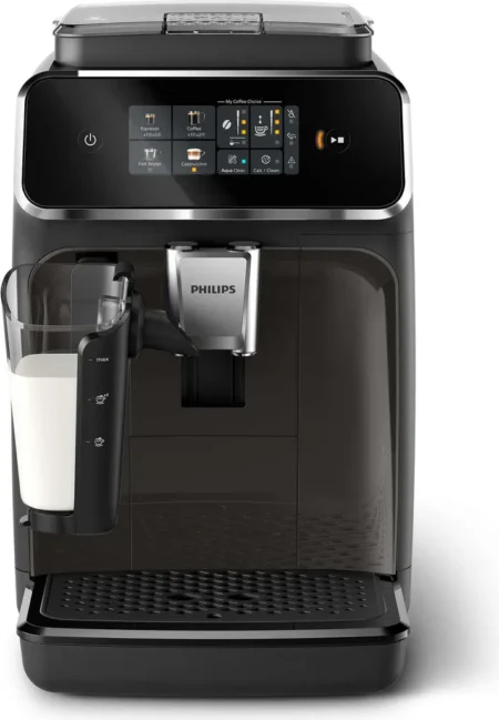 Machine à expresso entièrement automatique Philips série 2200A Machine à expresso entièrement automatique Philips série 2200, 2 réglages de café, mousseur à lait, noire (EP2334/10)