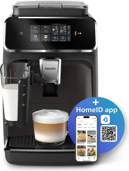 Machine à expresso entièrement automatique Philips série 2200S Machine à expresso entièrement automatique Philips série 2200, 2 réglages de café, mousseur à lait, noire (EP2334/10)