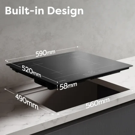 Plaque de cuisson à induction CIARRA Flex 60 cm, 4 zones, encastrable, BOOST Flex Zone VM4BFBIH