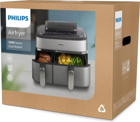 Friteuse à air chaud Philips Série 5000, 9 L, 1,4 kg, Rapid Air, 40 °C, 200 °C